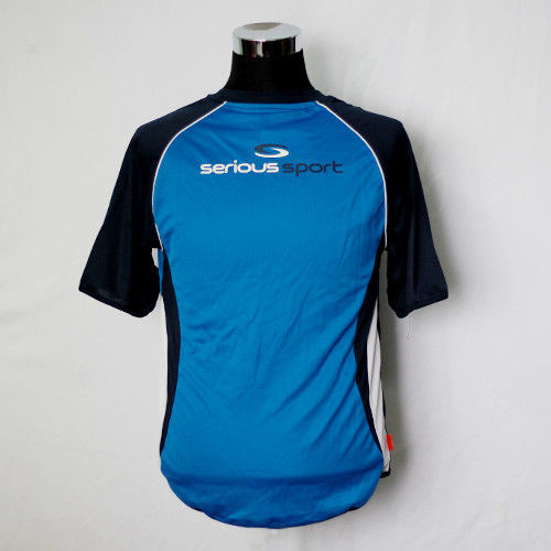 Blue And Black Personalised Cricket Shirts , Classic Neck Cricket T Shirt